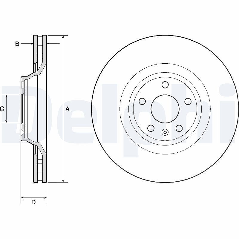 Delphi Bremsscheibe [Hersteller-Nr. BG9955] für Audi