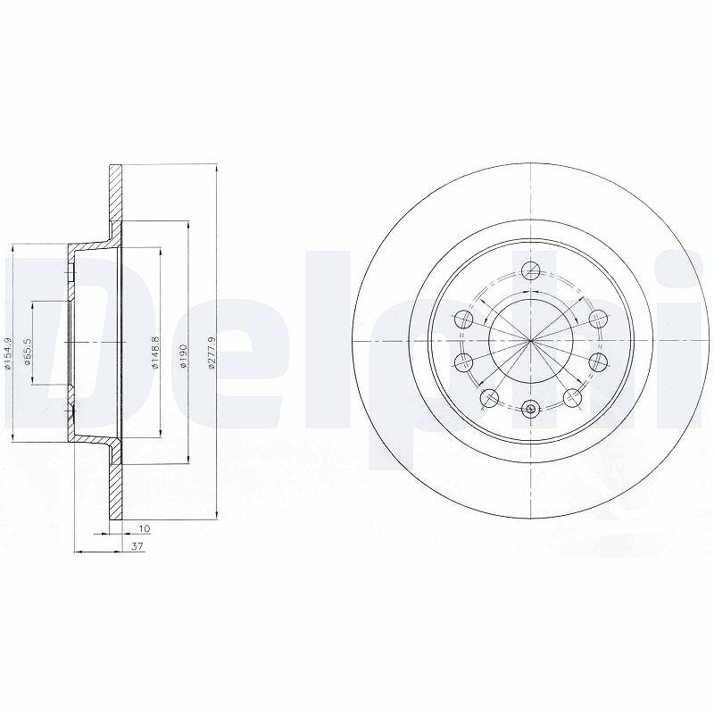 Delphi Bremsscheibe [Hersteller-Nr. BG4300] für Vauxhall, Opel