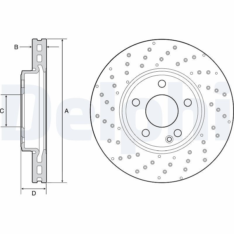 Delphi Bremsscheibe [Hersteller-Nr. BG4657C] für Mercedes-Benz