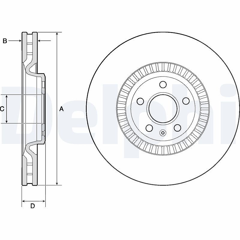 Delphi Bremsscheibe [Hersteller-Nr. BG9171C] für Peugeot, Audi