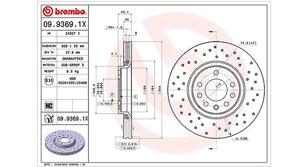Magneti Marelli Bremsscheibe [Hersteller-Nr. 360406039702] für Vauxhall, Saab, Opel