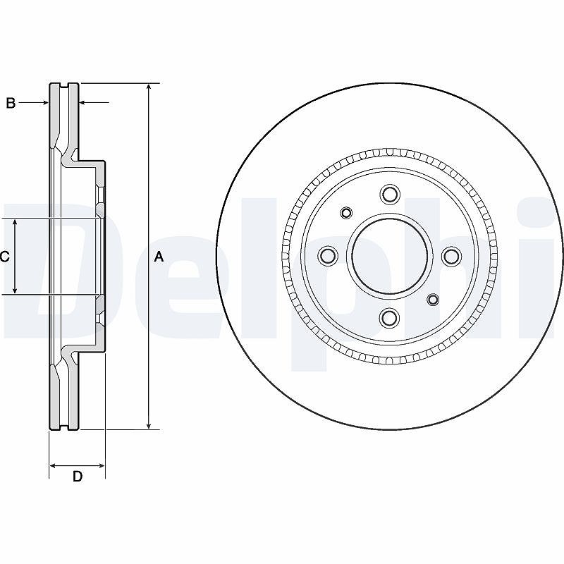 Delphi Bremsscheibe [Hersteller-Nr. BG4743C] für Hyundai, Kia