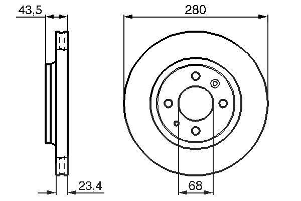 Bosch Bremsscheibe [Hersteller-Nr. 0986478375] für Saab