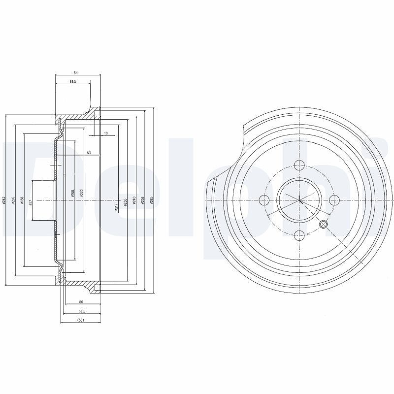 Delphi Bremstrommel [Hersteller-Nr. BF367] für Chevrolet, Opel, Vauxhall