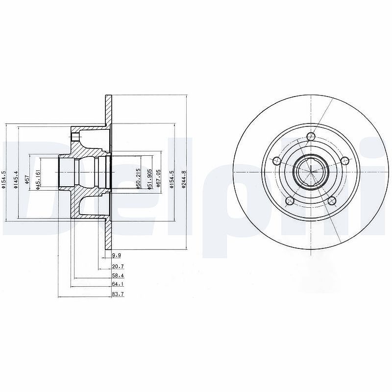 Delphi Bremsscheibe [Hersteller-Nr. BG3030] für Audi