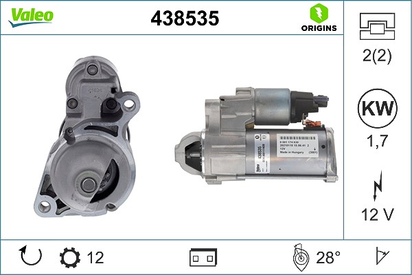 Valeo Starter [Hersteller-Nr. 438535] für Mercedes-Benz