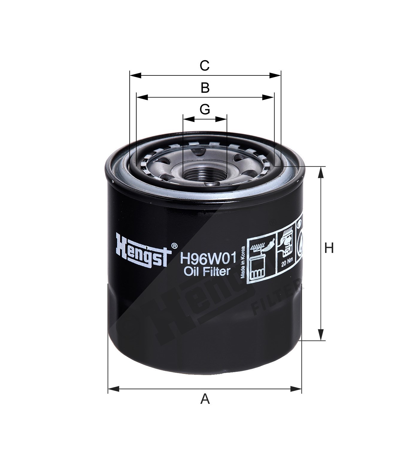 Hengst Filter Ölfilter [Hersteller-Nr. H96W01] für Toyota