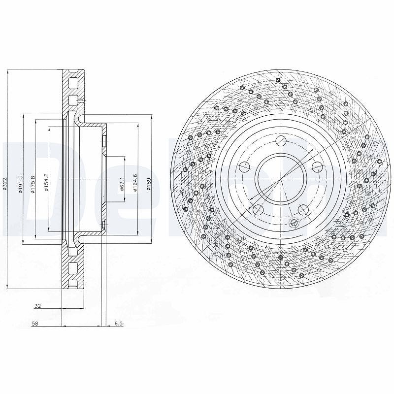 Delphi Bremsscheibe [Hersteller-Nr. BG9076C] für Mercedes-Benz