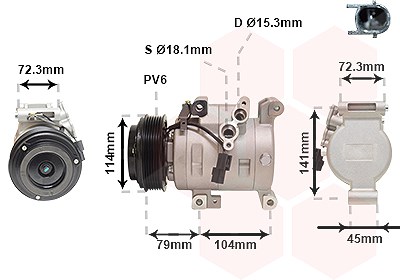 Van Wezel Kompressor, Klimaanlage [Hersteller-Nr. 2701K702] für Mazda