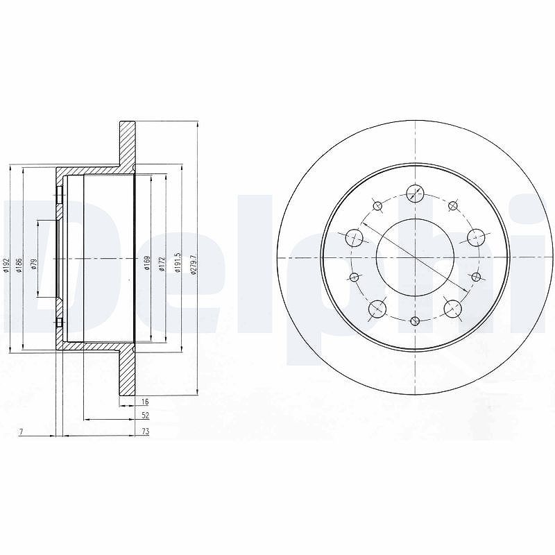 Delphi Bremsscheibe [Hersteller-Nr. BG4099] für Opel, Vauxhall, Fiat, Citroën, Peugeot