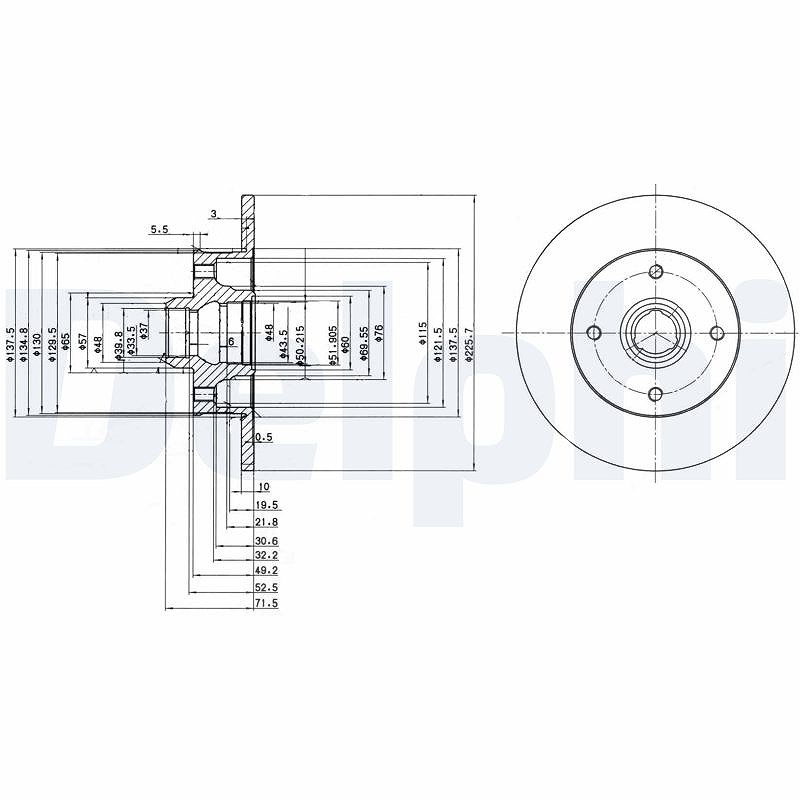 Delphi Bremsscheibe [Hersteller-Nr. BG2389] für VW, Seat