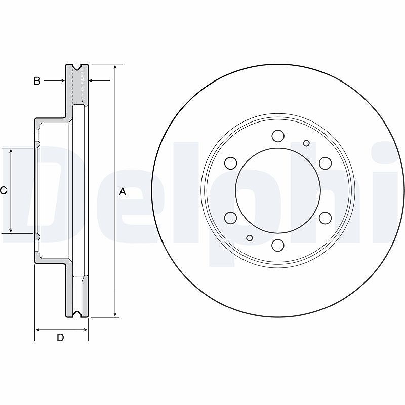 Delphi Bremsscheibe [Hersteller-Nr. BG4557] für Toyota