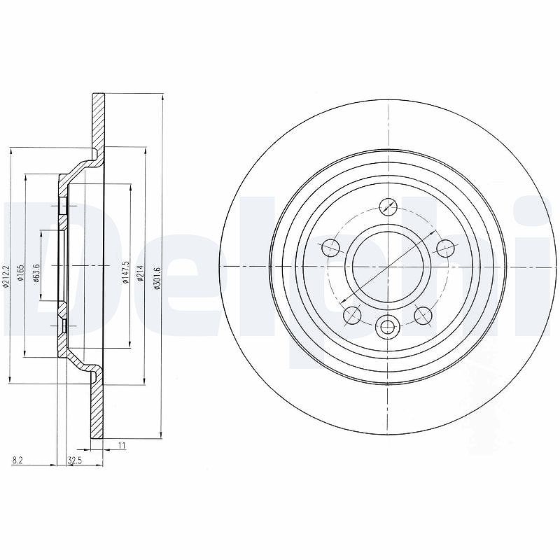 Delphi Bremsscheibe [Hersteller-Nr. BG4239C] für Volvo
