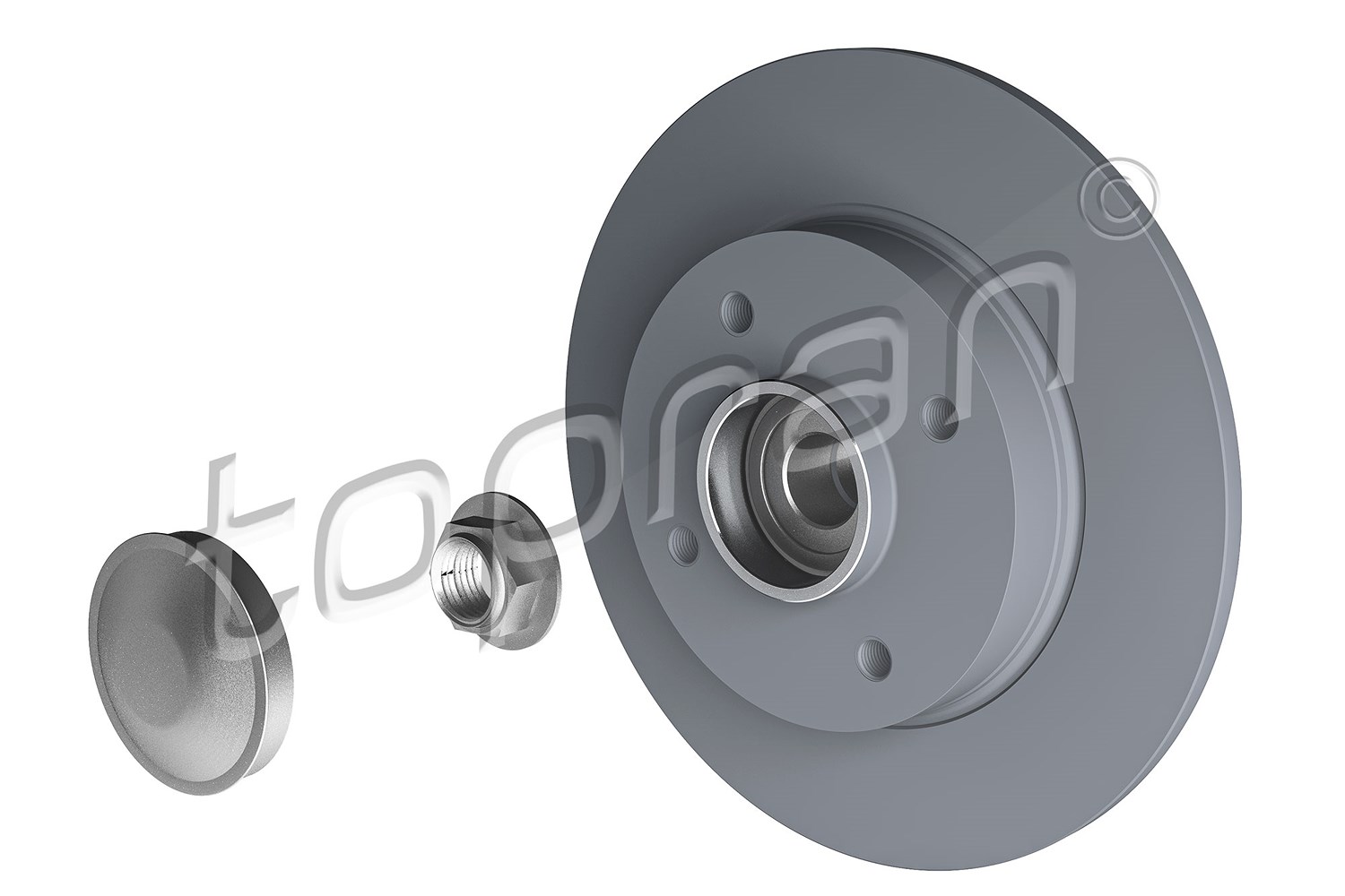 Topran 1x Bremsscheibe Hinterachse Voll [Hersteller-Nr. 722485] für Ds, Citroën, Peugeot