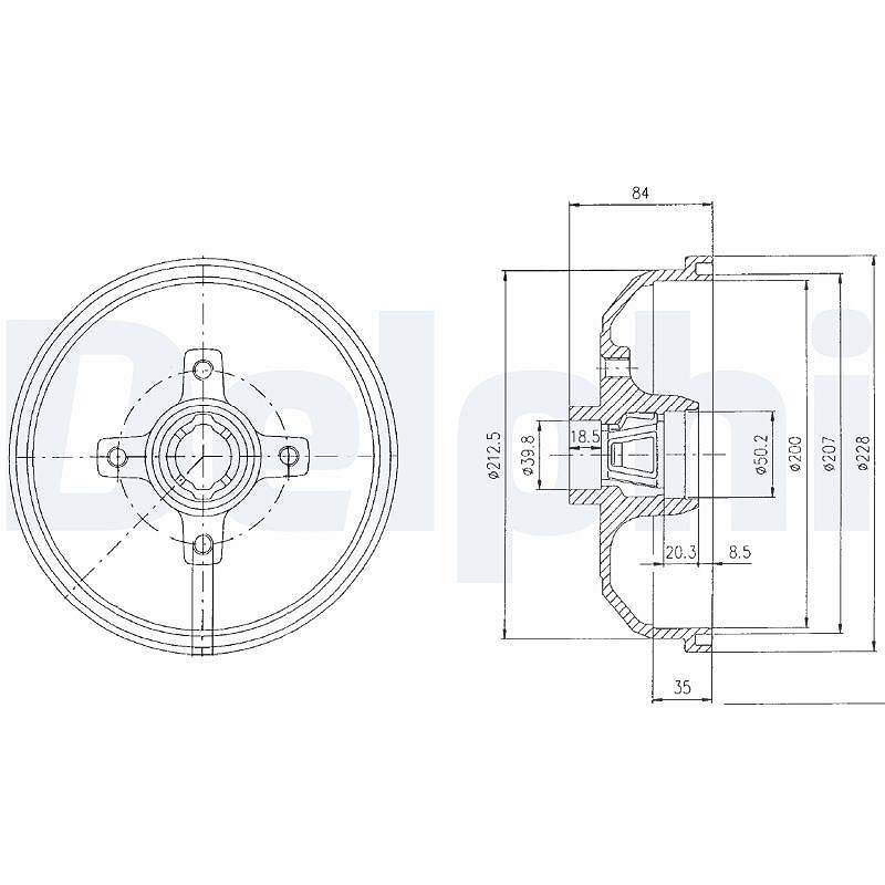 Delphi Bremstrommel [Hersteller-Nr. BF111] für Vauxhall, Chevrolet, Opel