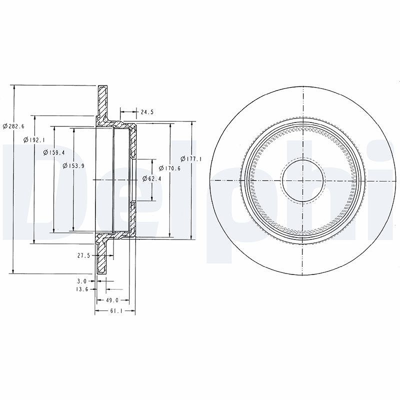 Delphi Bremsscheibe [Hersteller-Nr. BG2510] für Mercedes-Benz