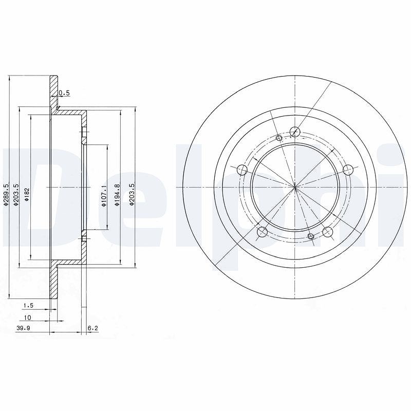 Delphi Bremsscheibe [Hersteller-Nr. BG2584] für Suzuki