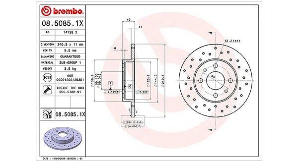 Magneti Marelli Bremsscheibe [Hersteller-Nr. 360406021602] für Abarth, Lancia, Ford, Fiat, Yugo, Alfa Romeo