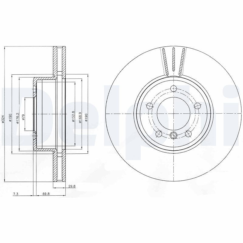 Delphi Bremsscheibe [Hersteller-Nr. BG9871C] für BMW