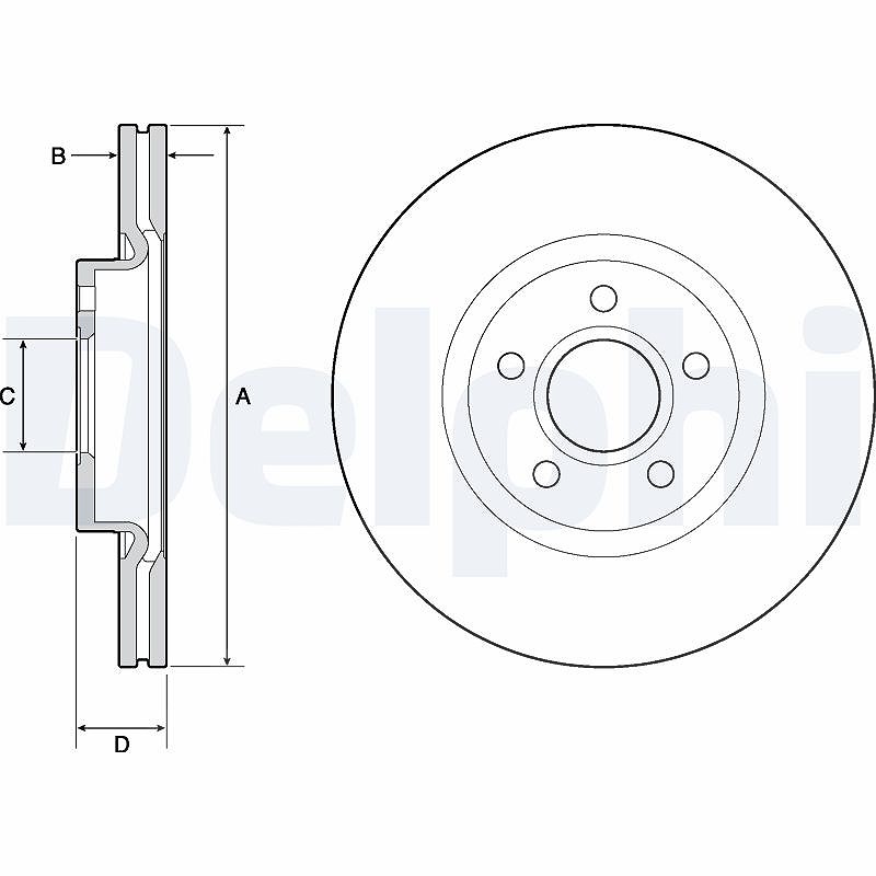Delphi Bremsscheibe [Hersteller-Nr. BG4676C] für Volvo