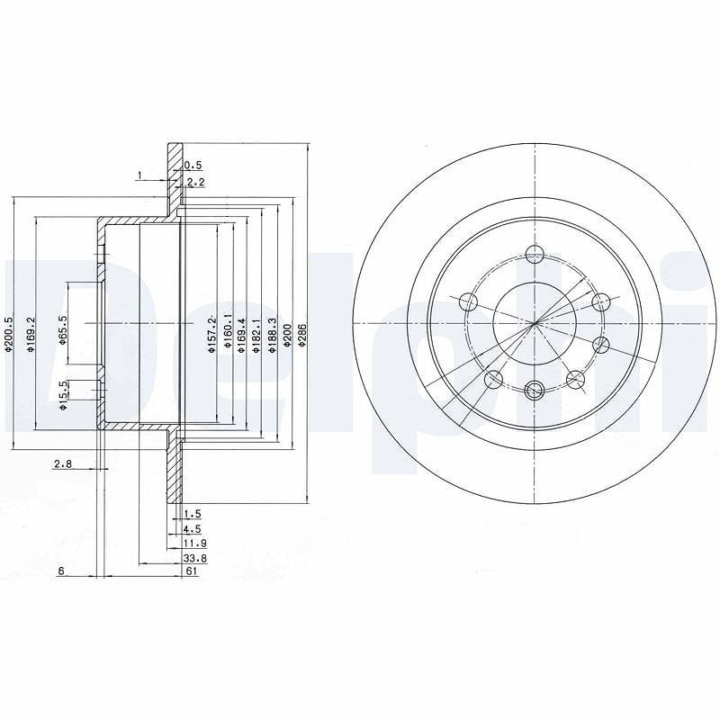 Delphi Bremsscheibe [Hersteller-Nr. BG2986] für Vauxhall, Opel
