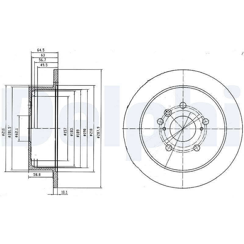 Delphi Bremsscheibe [Hersteller-Nr. BG4180] für Lexus, Toyota