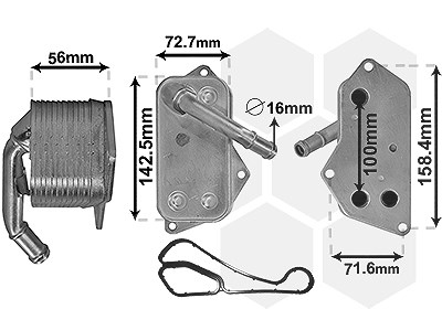 Van Wezel Ölkühler, Motoröl [Hersteller-Nr. 06013701] für BMW