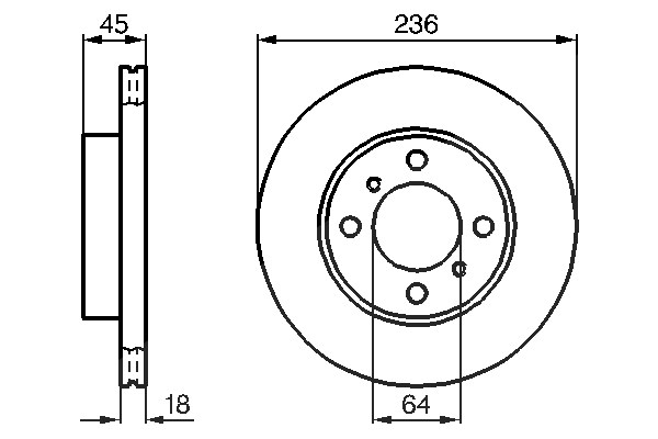 Bosch Bremsscheibe [Hersteller-Nr. 0986478572] für Proton, Mitsubishi