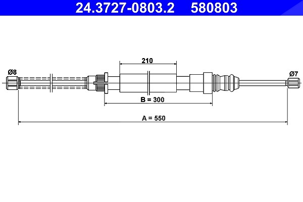 Ate Seilzug, Feststellbremse [Hersteller-Nr. 24.3727-0803.2] für Peugeot
