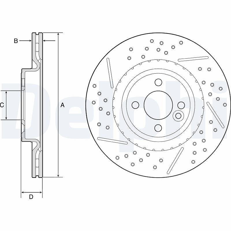 Delphi Bremsscheibe [Hersteller-Nr. BG4789C] für Mini