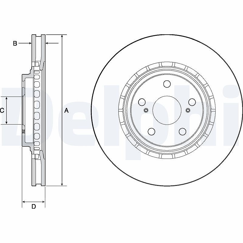 Delphi Bremsscheibe [Hersteller-Nr. BG4691C] für Toyota, Lexus