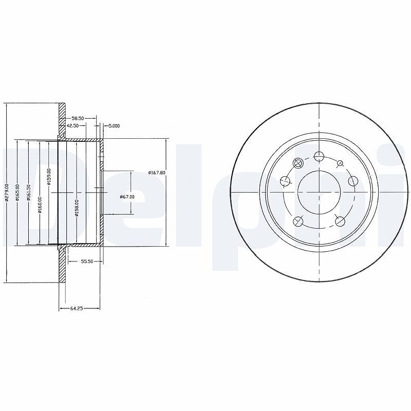 Delphi Bremsscheibe [Hersteller-Nr. BG2240] für Mercedes-Benz