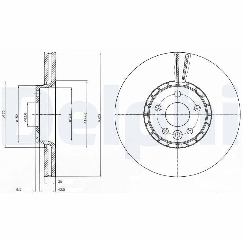 Delphi Bremsscheibe [Hersteller-Nr. BG9085] für Volvo