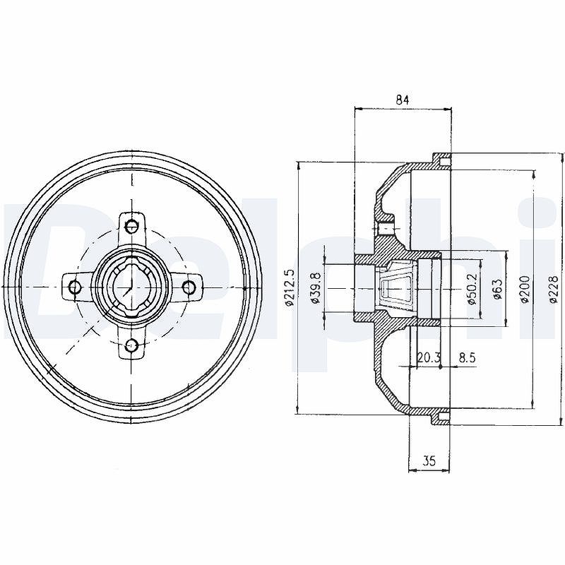 Delphi Bremstrommel [Hersteller-Nr. BF293] für Opel, Vauxhall, Chevrolet