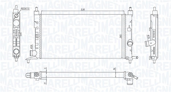Magneti Marelli Kühler, Motorkühlung [Hersteller-Nr. 350213190400] für Vauxhall, Opel