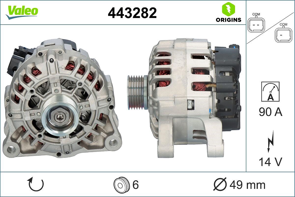 Valeo Generator [Hersteller-Nr. 443282] für Peugeot, Citroën