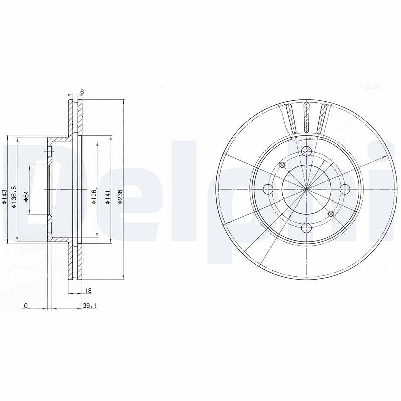 Delphi Bremsscheibe [Hersteller-Nr. BG2810] für Proton, Mitsubishi