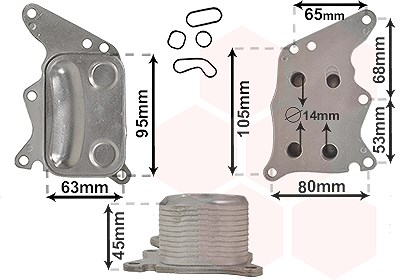 Van Wezel Ölkühler, Motoröl [Hersteller-Nr. 06013729] für Opel, Ds, Mini, Peugeot, Citroën