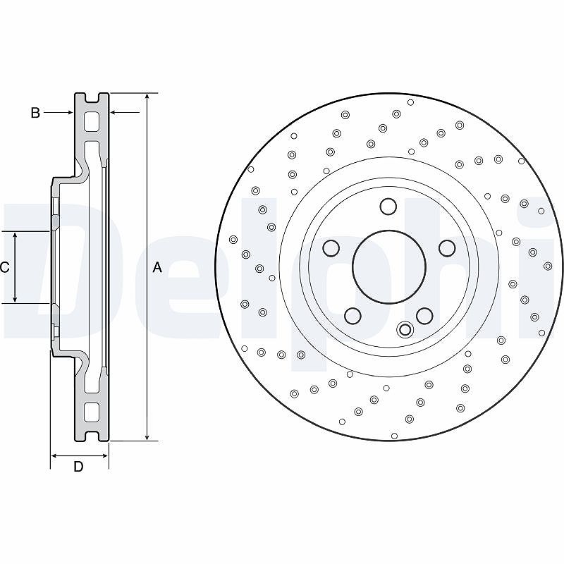 Delphi Bremsscheibe [Hersteller-Nr. BG4658C] für Mercedes-Benz