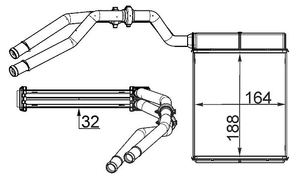 Mahle Wärmetauscher, Innenraumheizung [Hersteller-Nr. AH257000S] für Ford