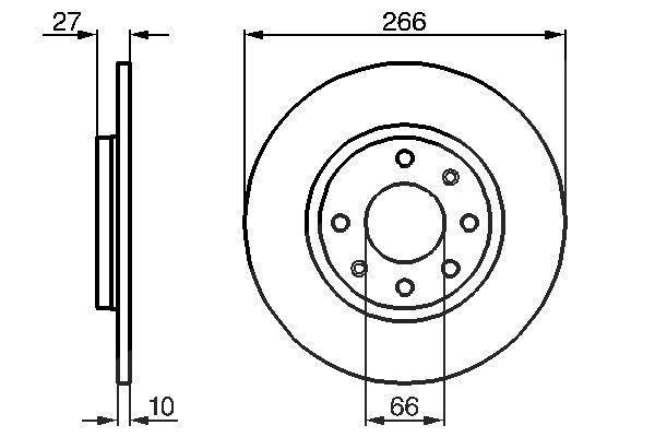 Bosch Bremsscheibe Vorderachse Voll [Hersteller-Nr. 0986478090] für Citroën, Peugeot