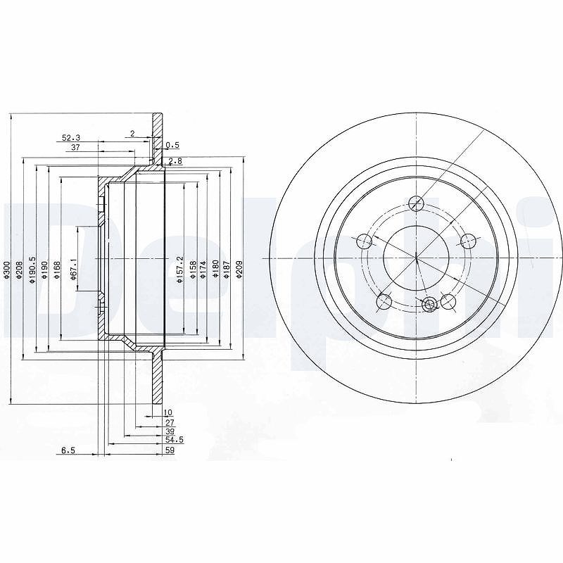 Delphi Bremsscheibe [Hersteller-Nr. BG3757] für Mercedes-Benz