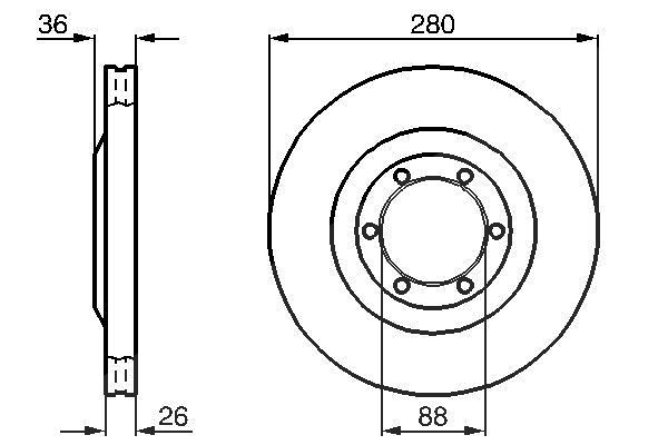 Bosch Bremsscheibe [Hersteller-Nr. 0986478437] für Vauxhall, Isuzu, Opel