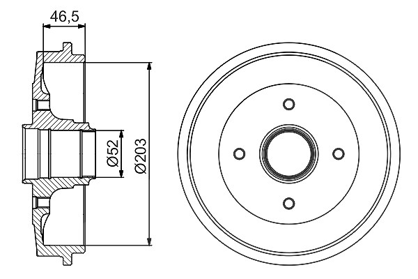 Bosch 1x Bremstrommel [Hersteller-Nr. 0986477253] für Citroën, Peugeot