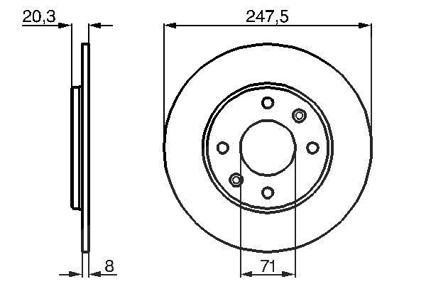Bosch Bremsscheibe [Hersteller-Nr. 0986478371] für Peugeot