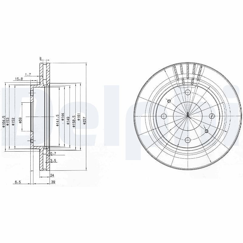 Delphi Bremsscheibe [Hersteller-Nr. BG3750] für Kia, Hyundai