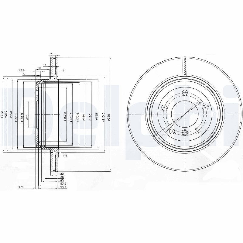 Delphi Bremsscheibe [Hersteller-Nr. BG3872] für BMW