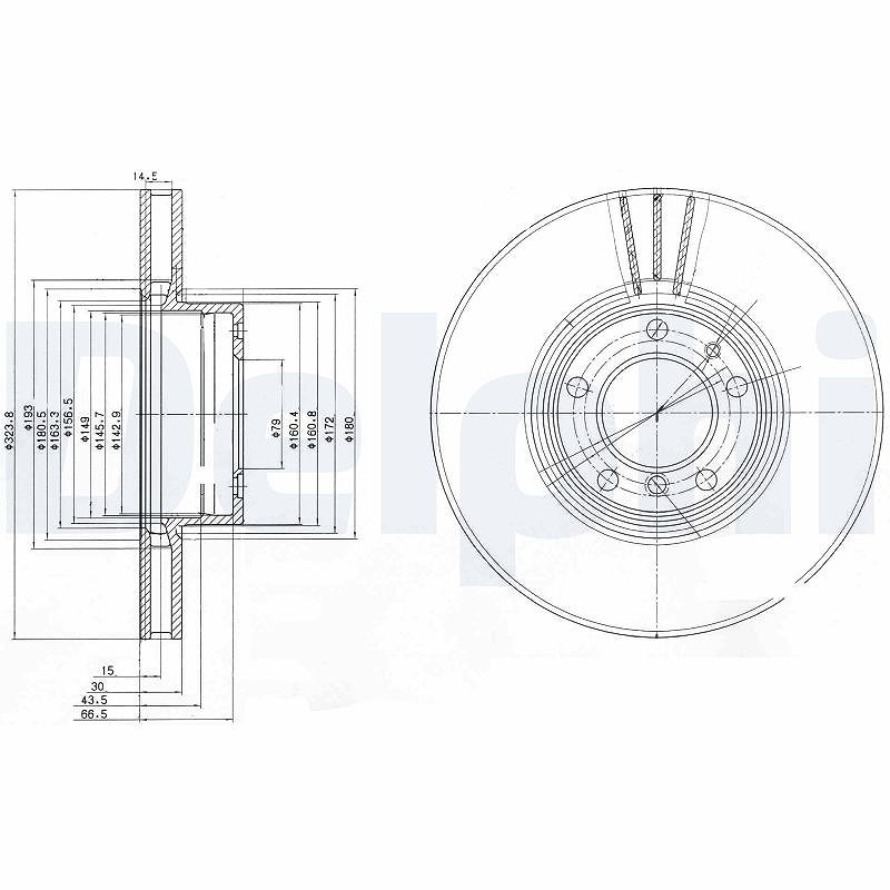 Delphi Bremsscheibe [Hersteller-Nr. BG9005] für BMW