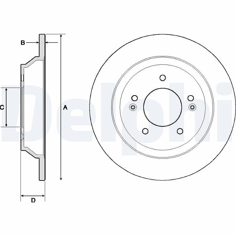 Delphi Bremsscheibe [Hersteller-Nr. BG4708C] für Kia, Hyundai