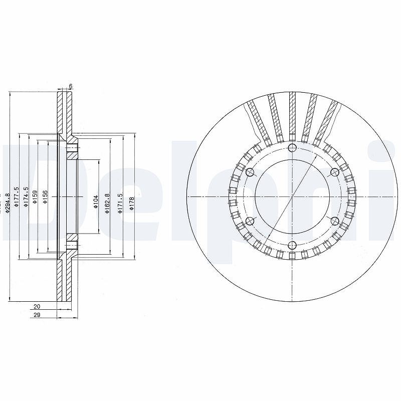 Delphi Bremsscheibe [Hersteller-Nr. BG2365] für Nissan